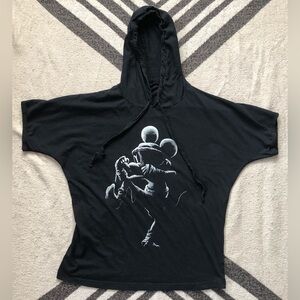 Short Sleeve Hooded Muscle Shirt Kickboxing Mickey M See Measurements